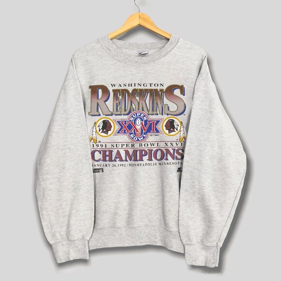 Vintage Washington Redskins Football Sweatshirt NFL Super Bowl XXVI Shirt Tee - Picture 1 of 2
